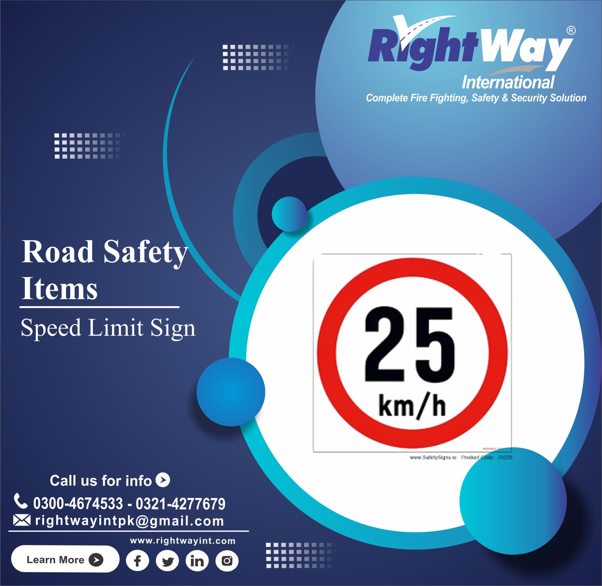 Speed Limit Sign Types Uses & Price in Pakistan - Fire Safety Equipment ...