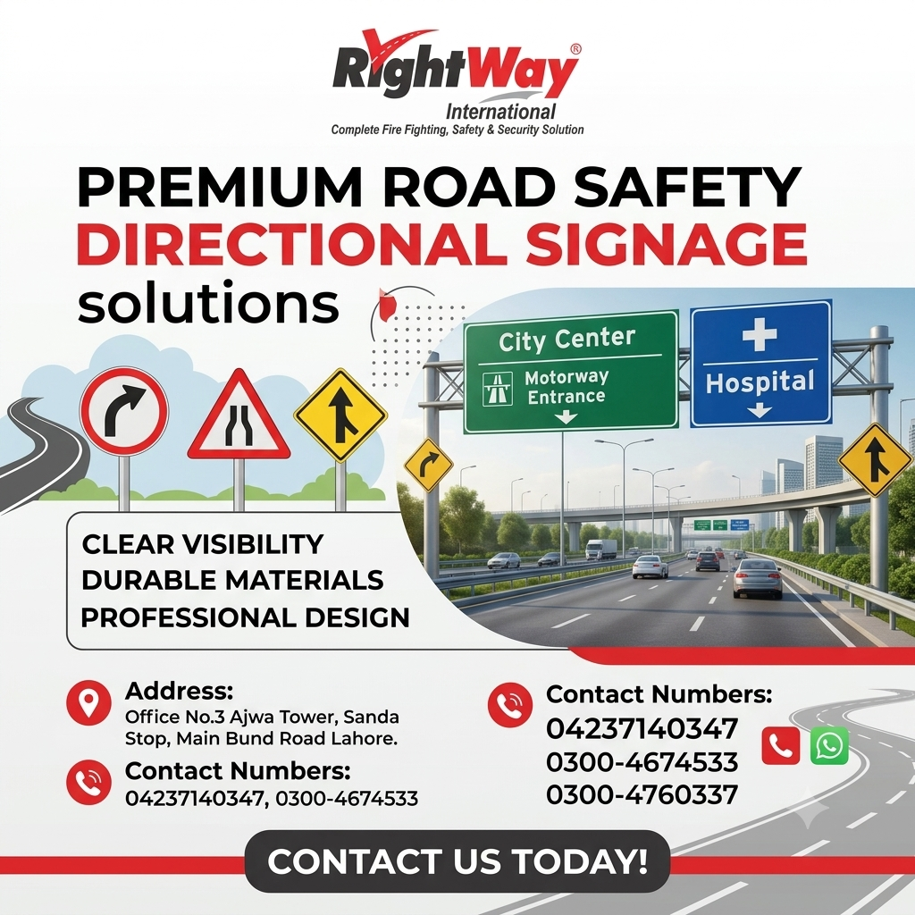 Road Safety Directional Signage in Pakistan