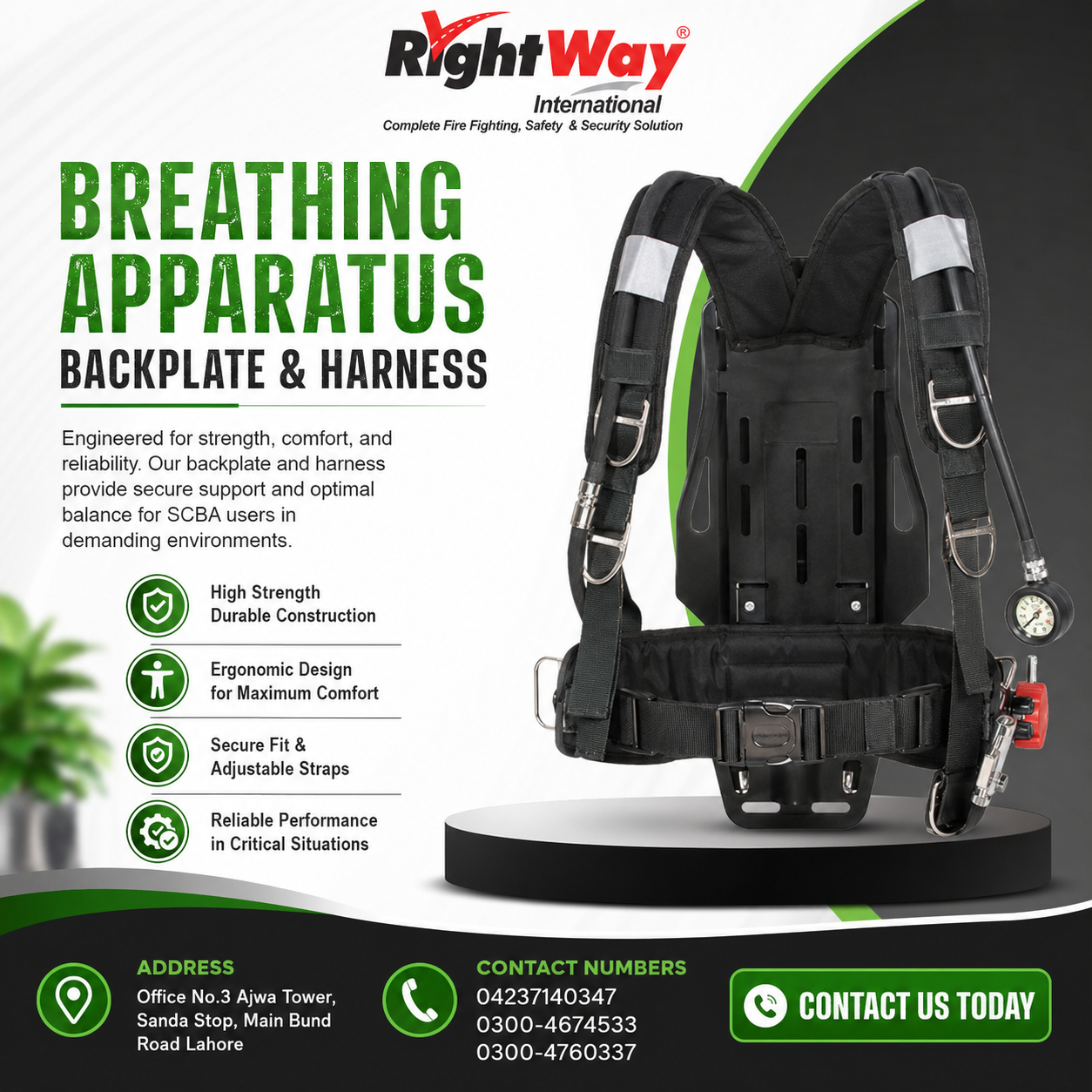 Breathing Apparatus Backplate and Harness