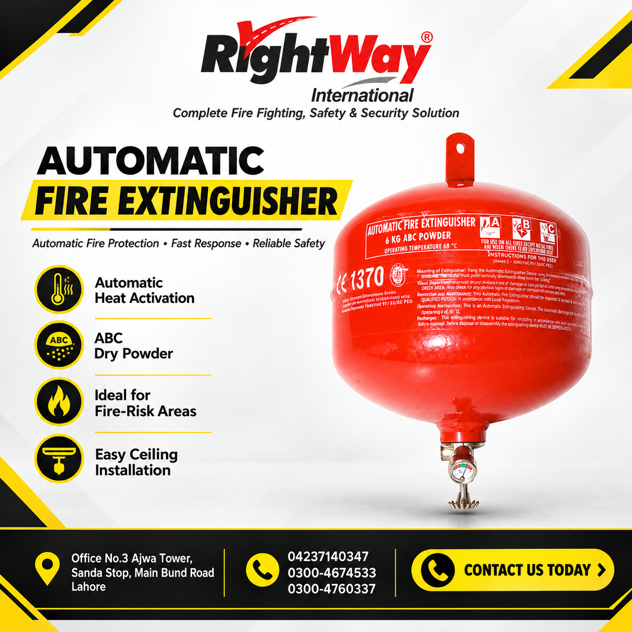 Importance of Ceiling Mount Automatic Fire Extinguisher